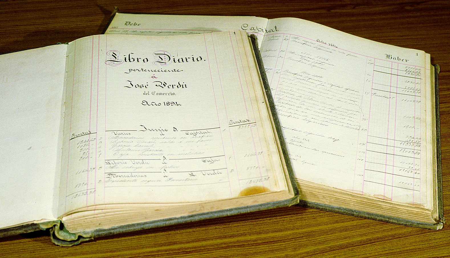 Fotografía histórica del año 1920: Libros de contabilidad